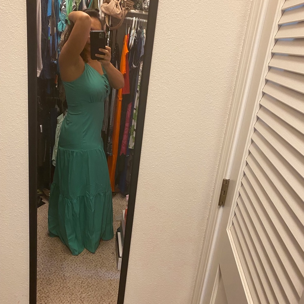 Buttoned, Spaghetti Strap, Ruffled, Maxidress - Picture 15 of 16